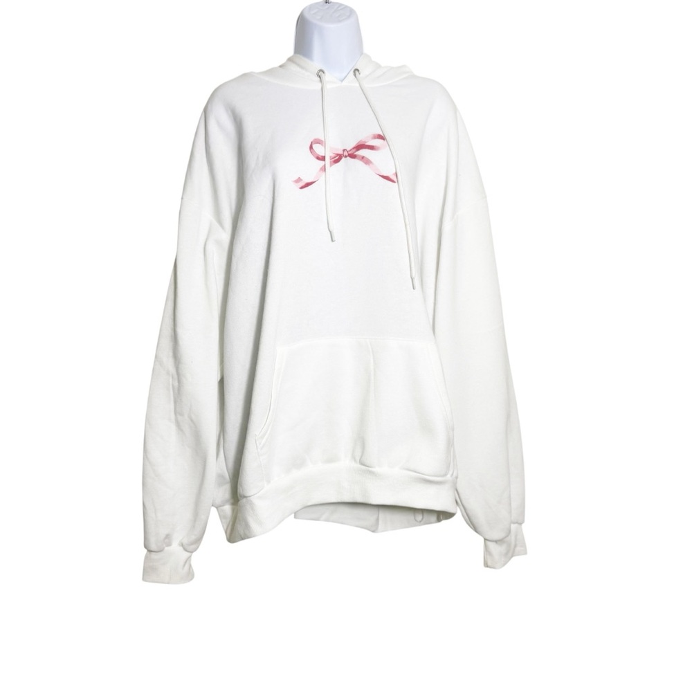 Aeropostale Pink Bow Oversized Pullover Hoodie size‎ L - Picture 2 of 7
